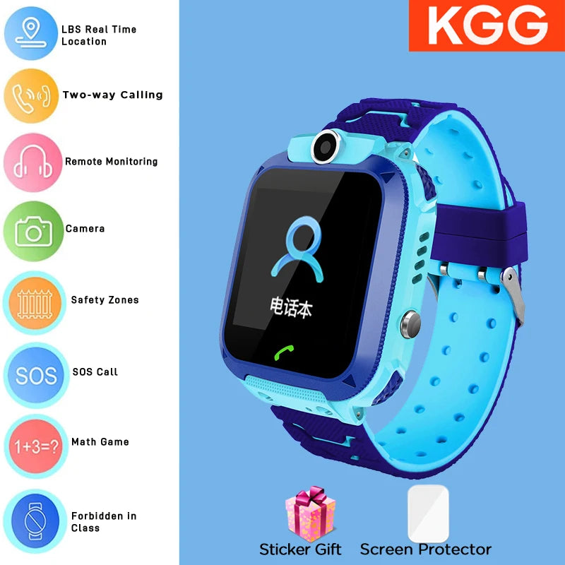  Kids Smart Watch 4G Sim Card 2G Internet SOS LBS Location Call Child Smartwatch Camera Waterproof Watch Phone for Boys Girls