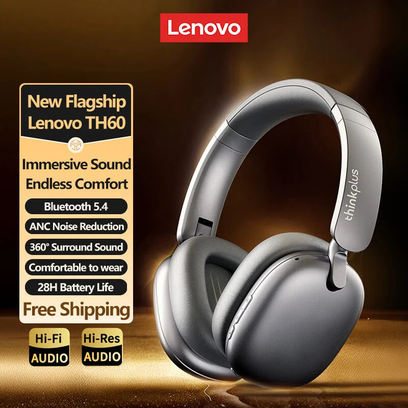 TH60 Gaming Wireless Headphone Bluetooth 5.4 HIFI Stereo Earphones Ultra Low Latency Noise Reduction Over-Ear Headsets