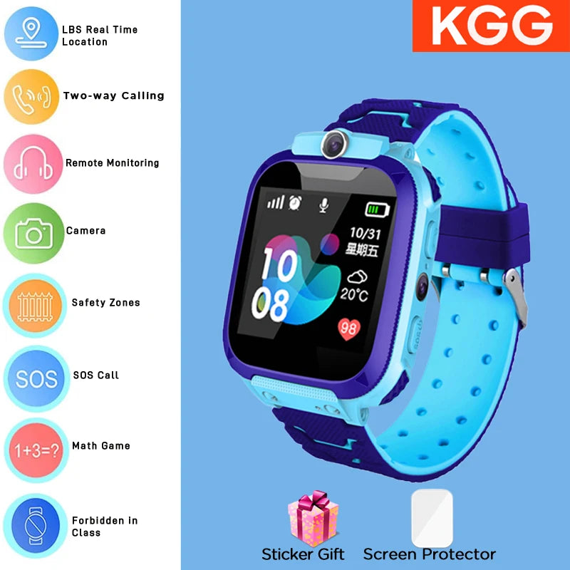  Kids Smart Watch 4G Sim Card 2G Internet SOS LBS Location Call Child Smartwatch Camera Waterproof Watch Phone for Boys Girls