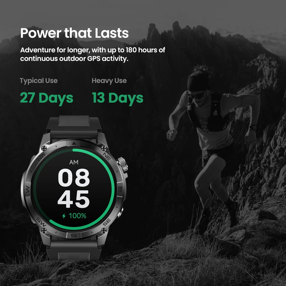 New Zeblaze Stratos 2 plus GPS Smart Watch Men 1.43'' AMOLED Display Compass Barometric Altimeter Fitness Tracking Smartwatch