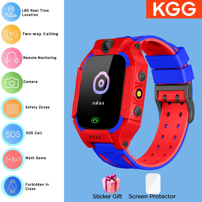 ﻿ Kids Smart Watch 4G Sim Card 2G Internet SOS LBS Location Call Child Smartwatch Camera Waterproof Watch Phone for Boys Girls