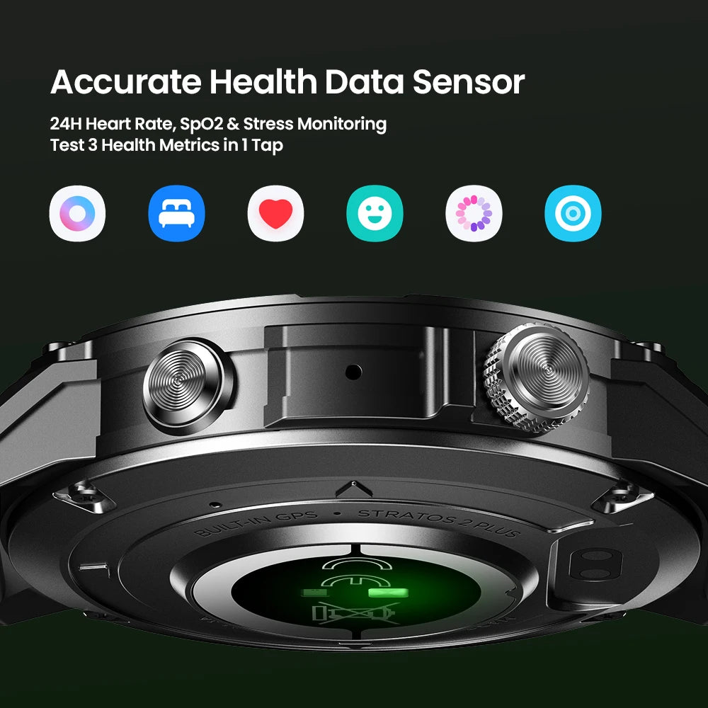 New Zeblaze Stratos 2 plus GPS Smart Watch Men 1.43'' AMOLED Display Compass Barometric Altimeter Fitness Tracking Smartwatch