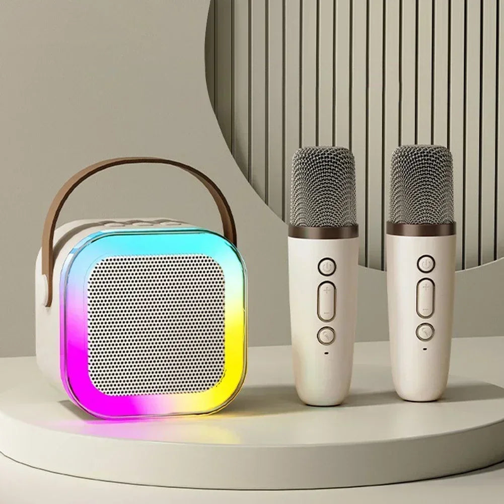Bluetooth K12 Karaoke Machine Portable 5.3 PA Speaker System with 1-2 Wireless Microphones Home Family Singing Children'S Gifts